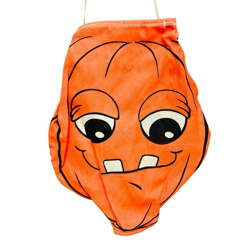 Pair VTG Halloween Jack O Lantern Hanging Wind Sock Lantern Silly Face 10” READ - Picture 3 of 10